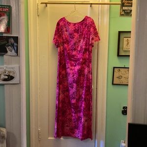 Gorgeous XL vintage hot pink Hawaiian maxi-dress